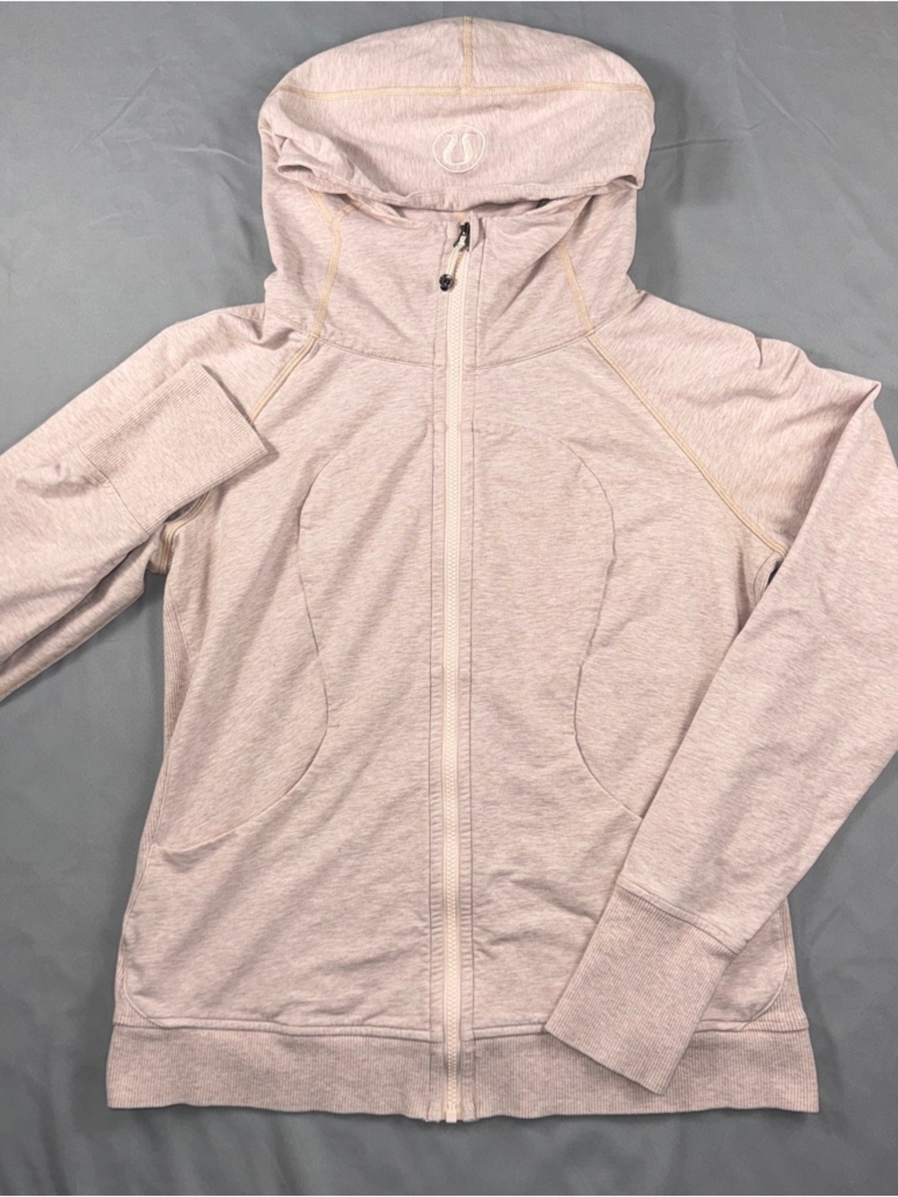 Lululemon Scuba Hoodie Womens 12 Pink Heather Full Zip Jacket Sweatshirt
